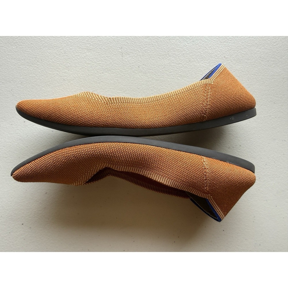 Rothy's The Point Knit Flats Brown Cognac Ballet Shoes 6.5 - Picture 6 of 12
